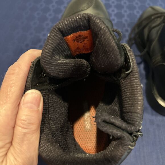 Preowned Women's Size 9 Black Leather Willie G Harley Davidson Gore-Tex Boots - Picture 11 of 12